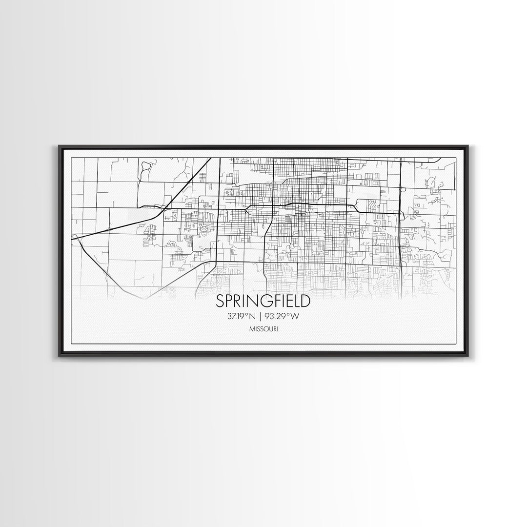 Springfield City Map, Missouri Art, Map Print, Modern Wall Art, Wall Art, Canvas Art, Lake House Wall Art, Boys Bedroom Décor, Couples Gift