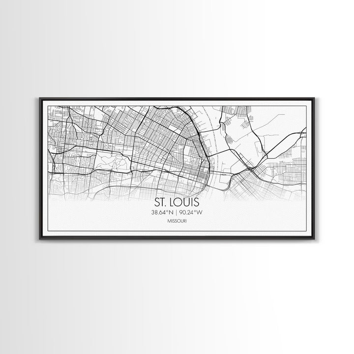 St Louis City Map, Missouri Art, Map Print, Modern Wall Art, Wall Art, Canvas Art, Home Décor Prints, Above Bed Art, Congratulations Gift