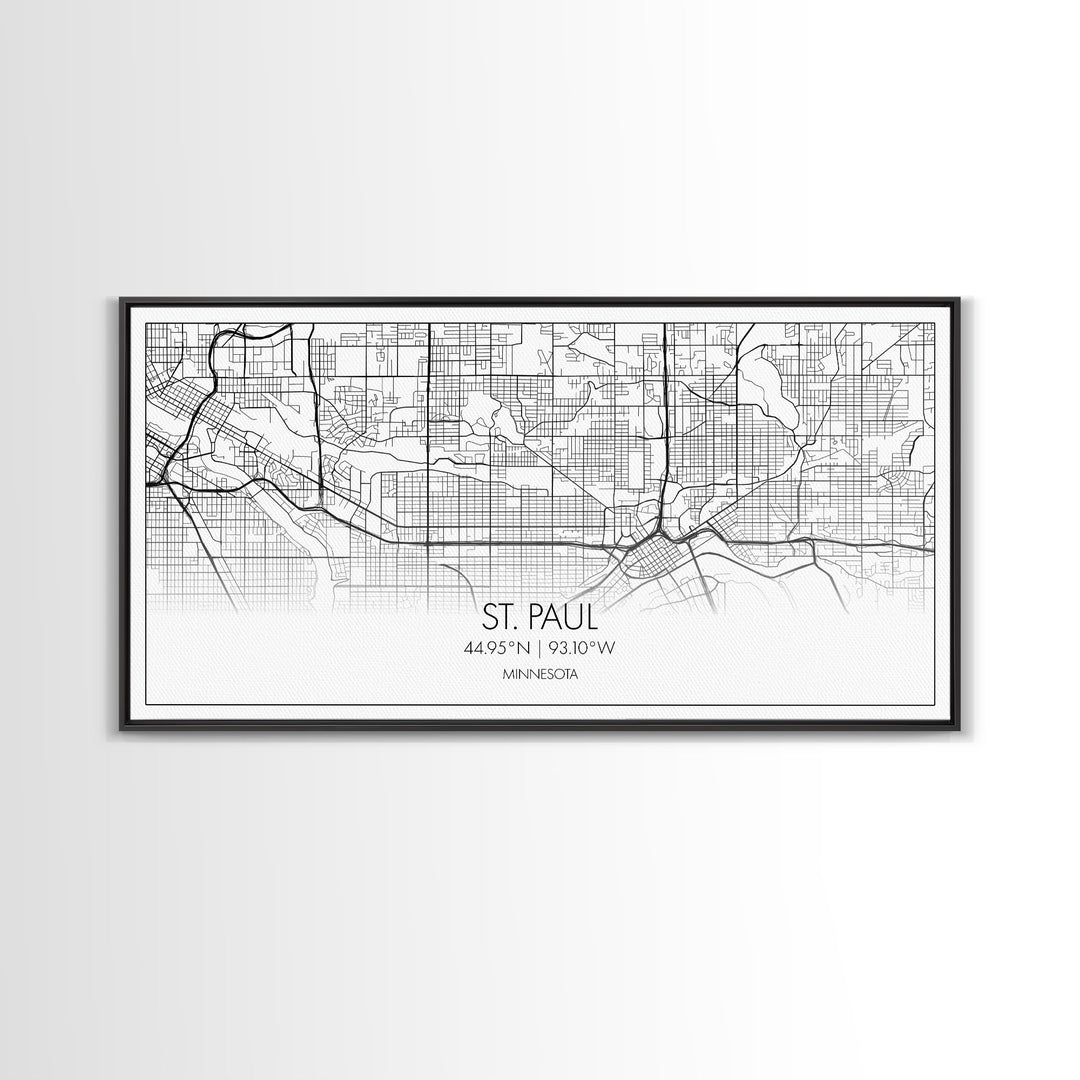 St Paul City Map, Minnesota Art, Map Print, Modern Wall Art, Wall Art, Canvas Art, Bedroom Teen Girl Art, Newlywed Gift, College Dorm Décor