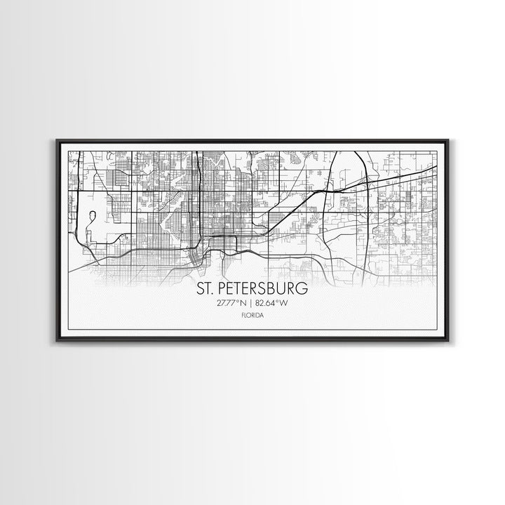 St Petersburg City Map, Florida Art, Map Print, Modern Wall Art, Wall Art, Canvas Art, First Home Gift, Ranch House Décor, Office Prints