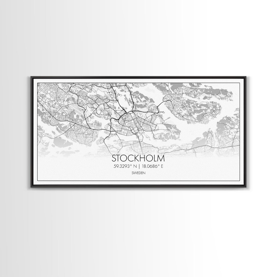 Stockholm City Map, Sweden Art, Map Print, Modern Wall Art, Wall Art, Canvas Art, Landscape Art Print, Gift For Family, Over Bed Wall Décor