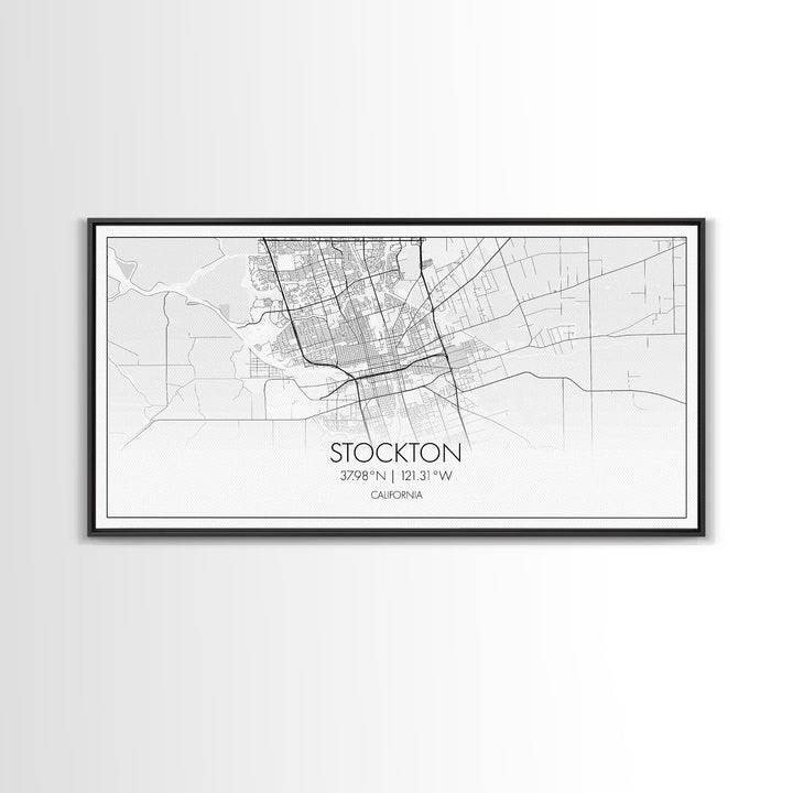 Stockton City Map, California Art, Map Print, Modern Wall Art, Wall Art, Canvas Art, Dorm Room Art, Indie Room Décor, Dining Room Prints