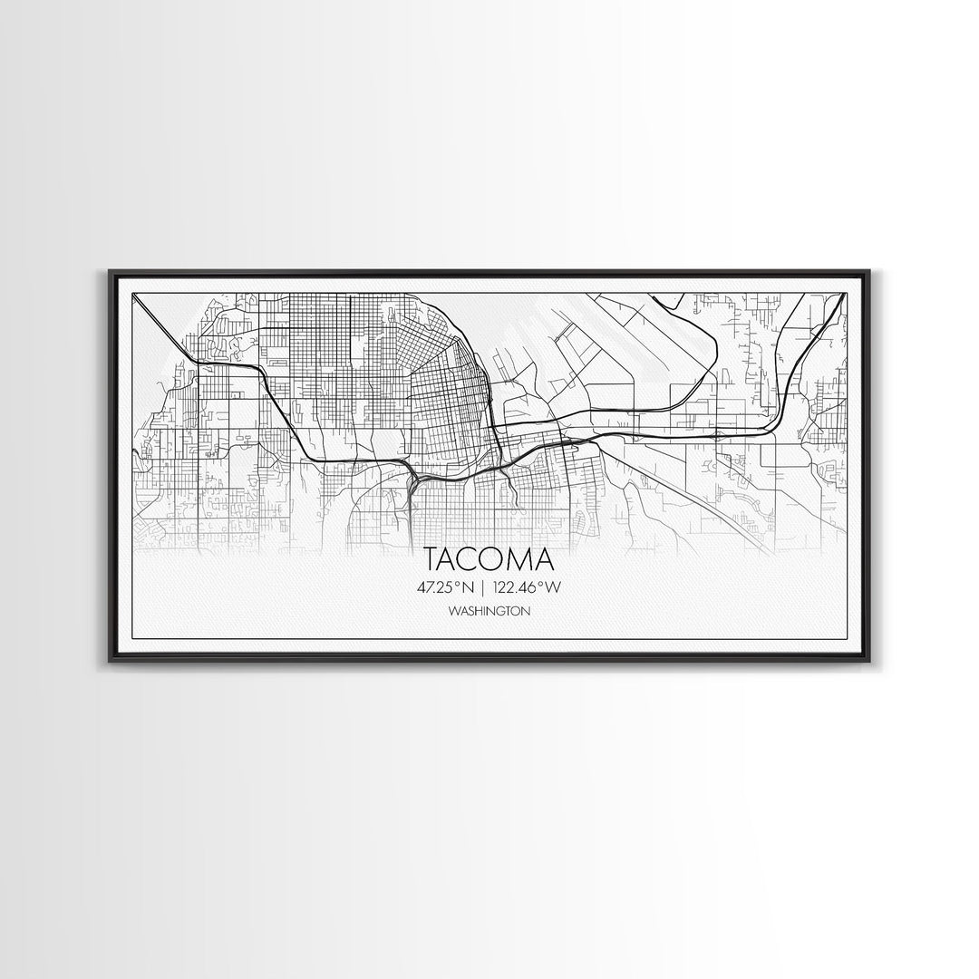 Tacoma City Map, Washington Art, Map Print, Modern Wall Art, Wall Art, Canvas Art, Gift For The Home, Farmhouse Wall Décor, City Wall Art