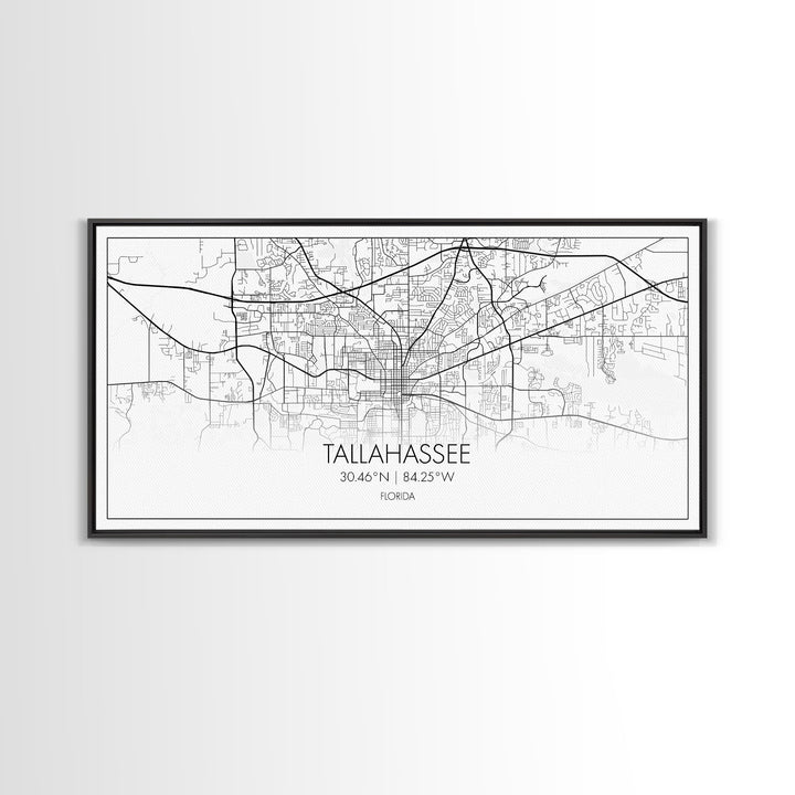 Tallahassee City Map, Florida Art, Map Print, Modern Wall Art, Wall Art, Canvas Art, Teen Boy Wall Art, Going Away Gift, Office Wall Décor