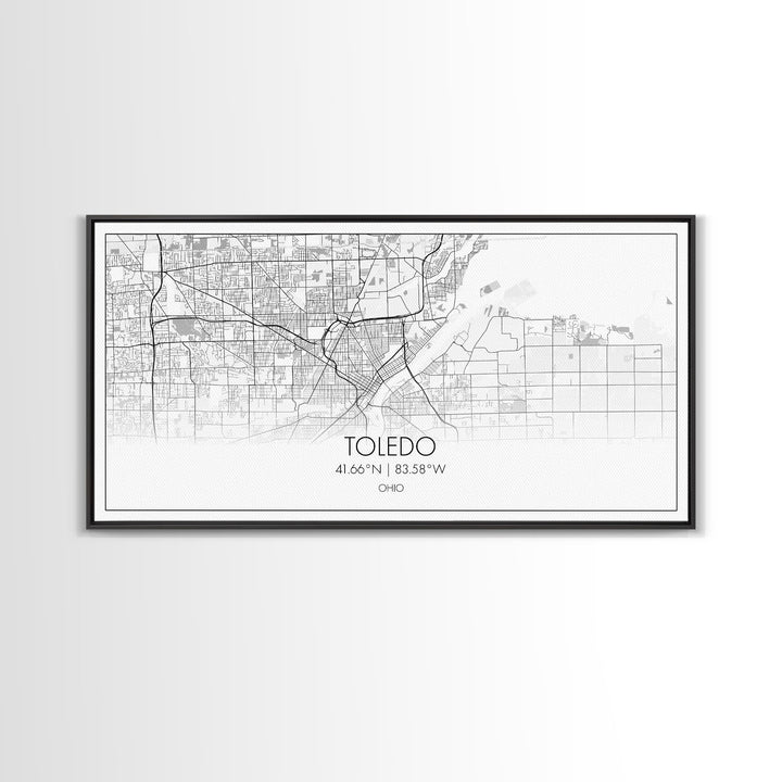 Toledo City Map, Ohio Art, Map Print, Modern Wall Art, Wall Art, Canvas Art, Bedroom Teen Girl Art, Gift For Realtor, Family Home Décor