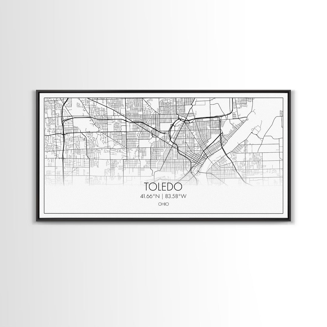 Toledo City Map, Ohio Art, Map Print, Modern Wall Art, Wall Art, Canvas Art, Landscape Art Print, Gift For Boss, Ranch House Décor