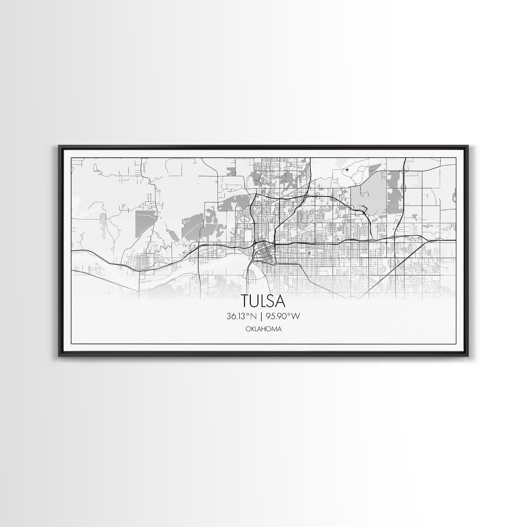 Tulsa City Map, Oklahoma Art, Map Print, Modern Wall Art, Wall Art, Canvas Art, Modern Office Art, Gift For Realtor, Home Décor Prints