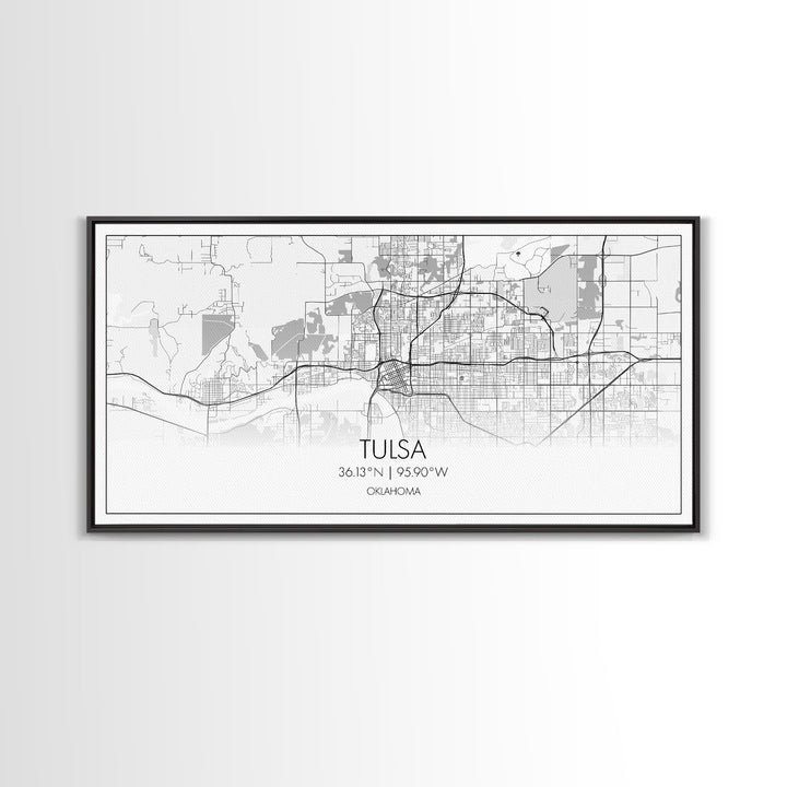 Tulsa City Map, Oklahoma Art, Map Print, Modern Wall Art, Wall Art, Canvas Art, Modern Office Art, Gift For Realtor, Home Décor Prints