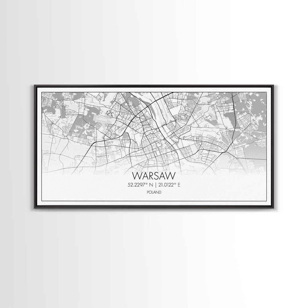 Warsaw City Map, Poland Art, Map Print, Modern Wall Art, Wall Art, Canvas Art, European wall Art, First Home Gift, Wall Décor, Office Prints