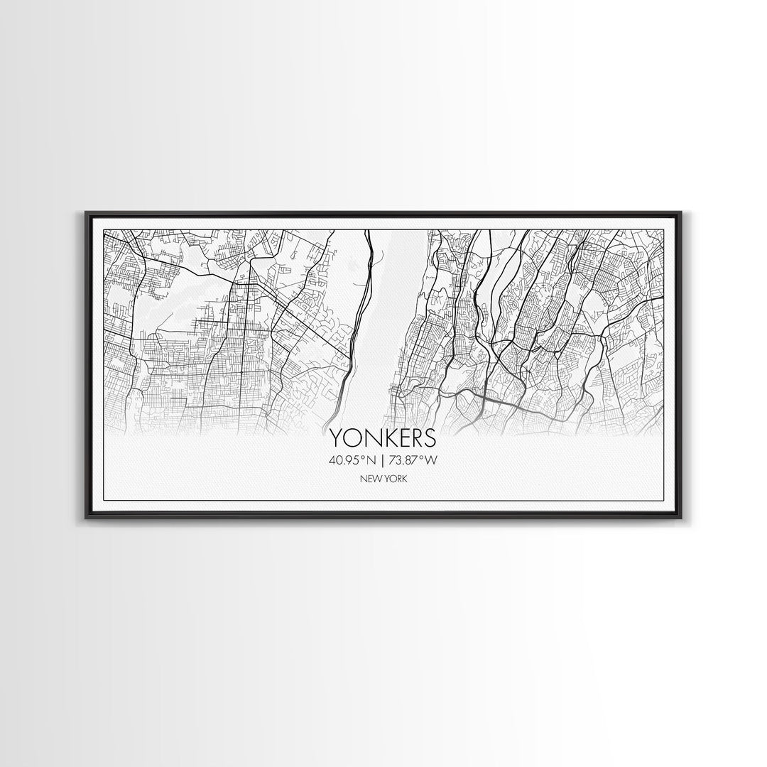 Yonker City Map, New York Art, Map Print, Modern Wall Art, Wall Art, Canvas Art, Landscape Art Print, Hostess Gift, Bookshelf Décor, Prints