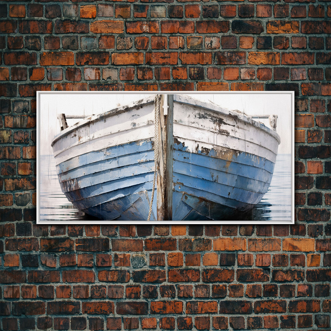 Old Wooden Ship Nautical Decor, Lakehouse Decor, Coastal Decor, Photography Wall Art Framed Canvas Print, Wooden Boat, Nursery Decor