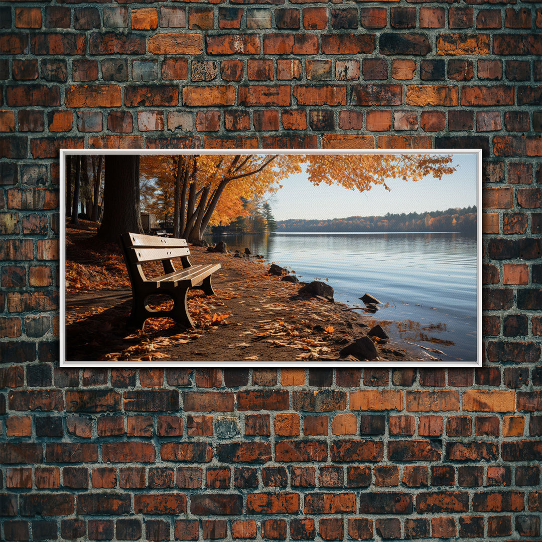 Pacific Northwest Photography Print, Beautiful Lakeside Park In The Fall, Framed Canvas Print, Photography Decor, Fall Decor