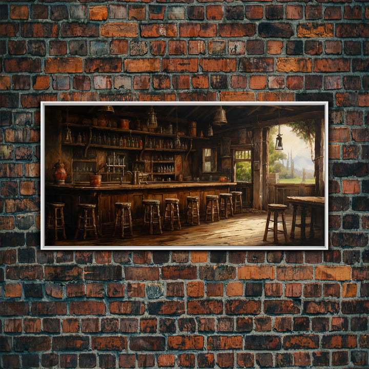 Saloon Wall Art, Western Wall Art, Prohibition Wall Art, Canvas Print, Wall Hanging, Panoramic Art, Home Bar Decor, Gift For Friend