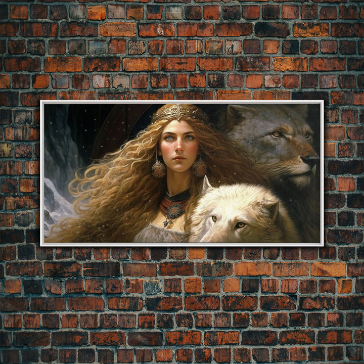 Lady Freya, Nordic / Norse Mythology Art, Framed Canvas Print, Norse Goddess of Love and Fertility