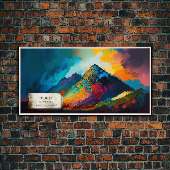 Batura II, Mountain Wall Art, Framed Canvas Print, Mountain landscape Paining Print, Abstract Landscape Art