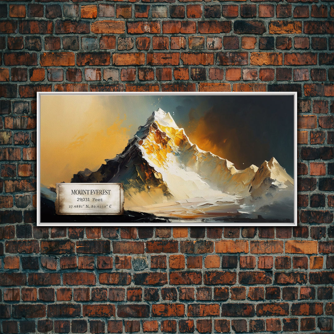 Mount Everest, Himalayas, Wall Art, Original Mountain Painting Print, Travel Poster