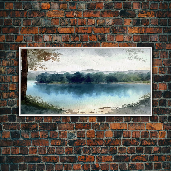 Blue Lake Art | Framed Canvas Print | Blue Lake Painting | Lake House Decor | Guest Room Landscape Painting | Wallowa Lake Painting