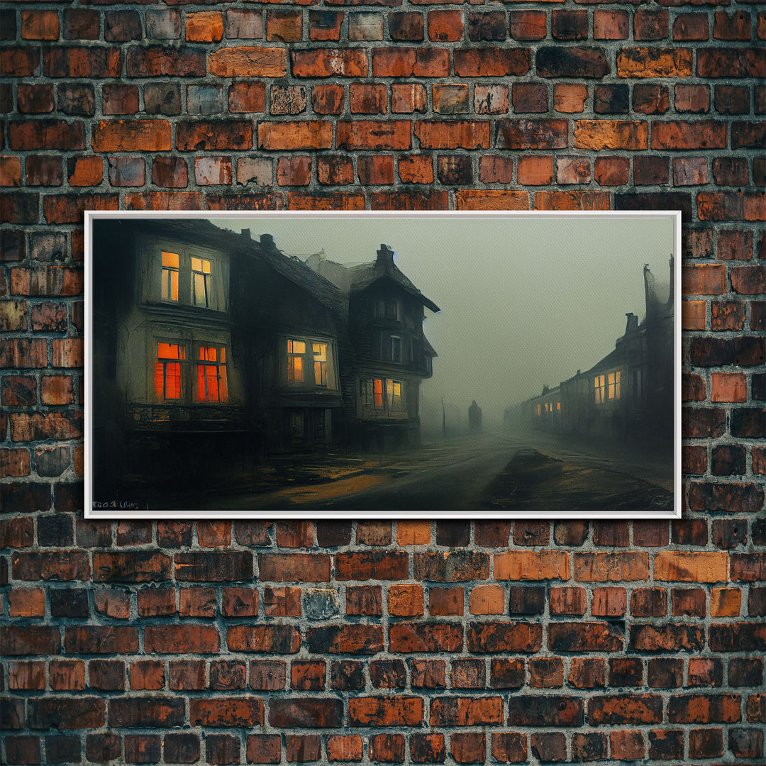 Creepy WildWest Art, canvas print, gloomy abandoned street