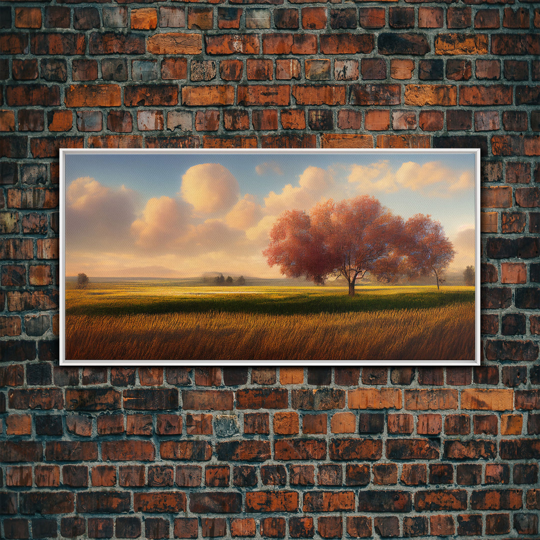 A lone tree in a Texas field, Canvas print, Texan art, Prairies, fields and grass