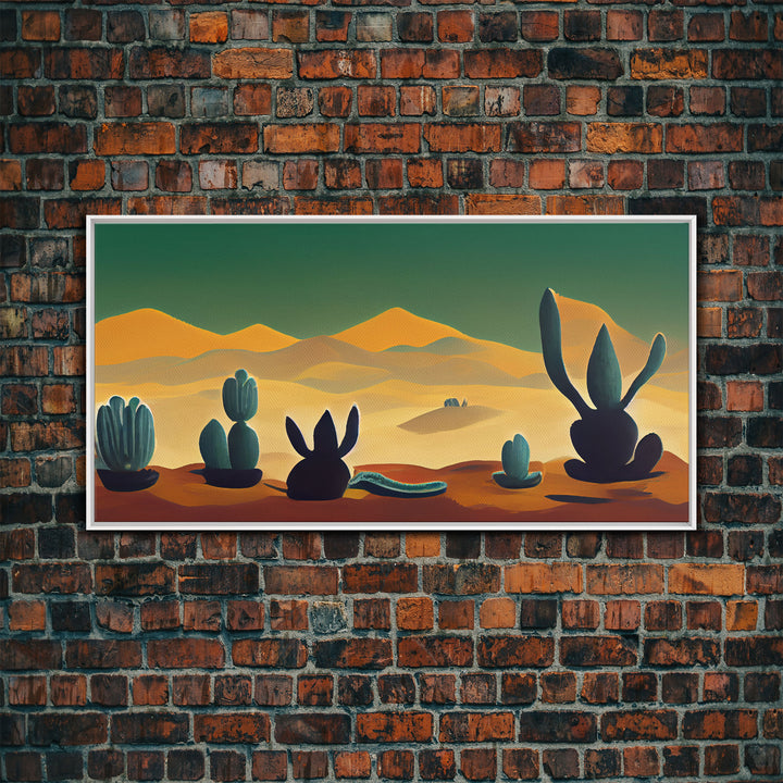 Pueblo style wall art, Arizona and Desert Cactus, canvas print