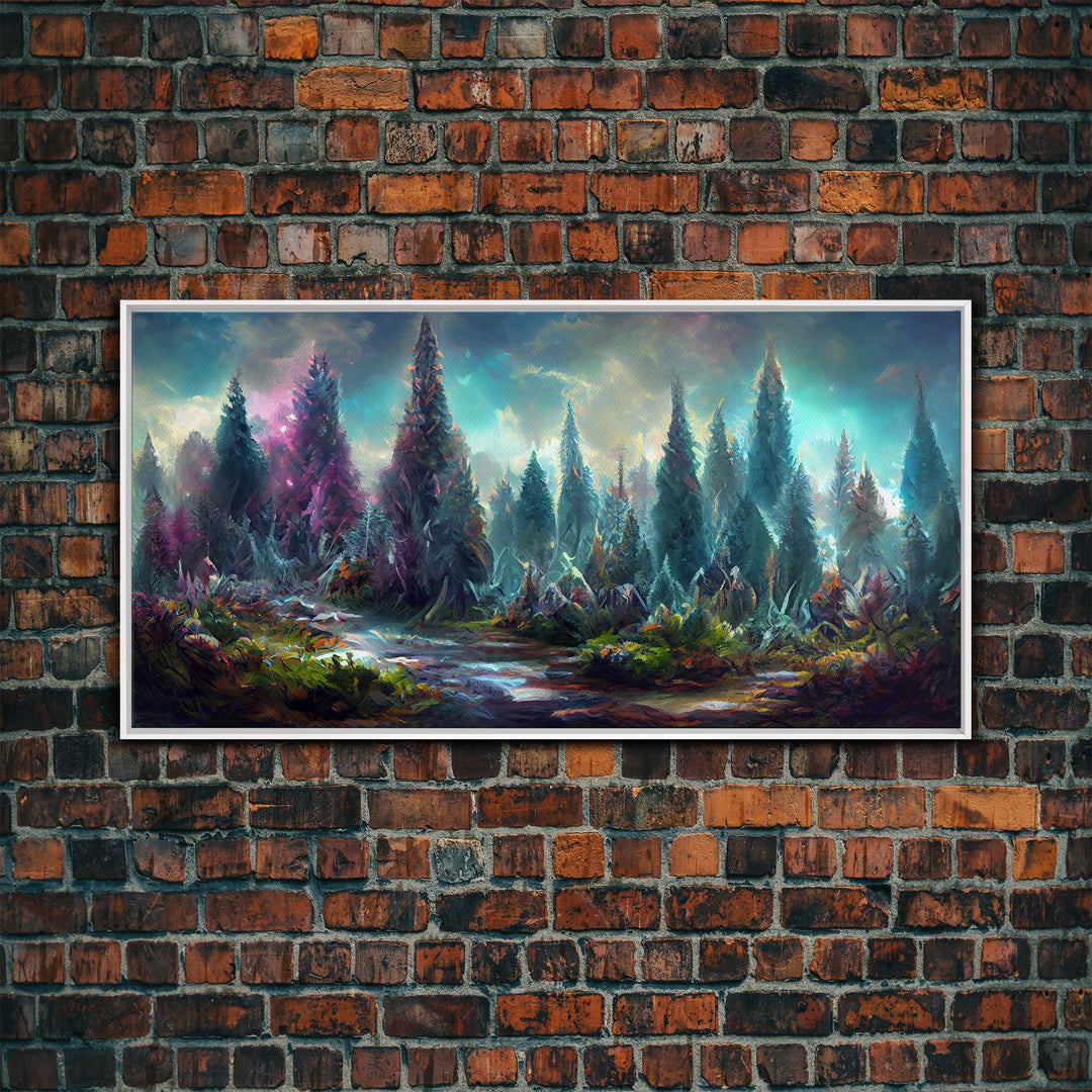 Trippy wall art canvas print, psychedelic wall art, Panoramic nature landscape wall art, fantasy art