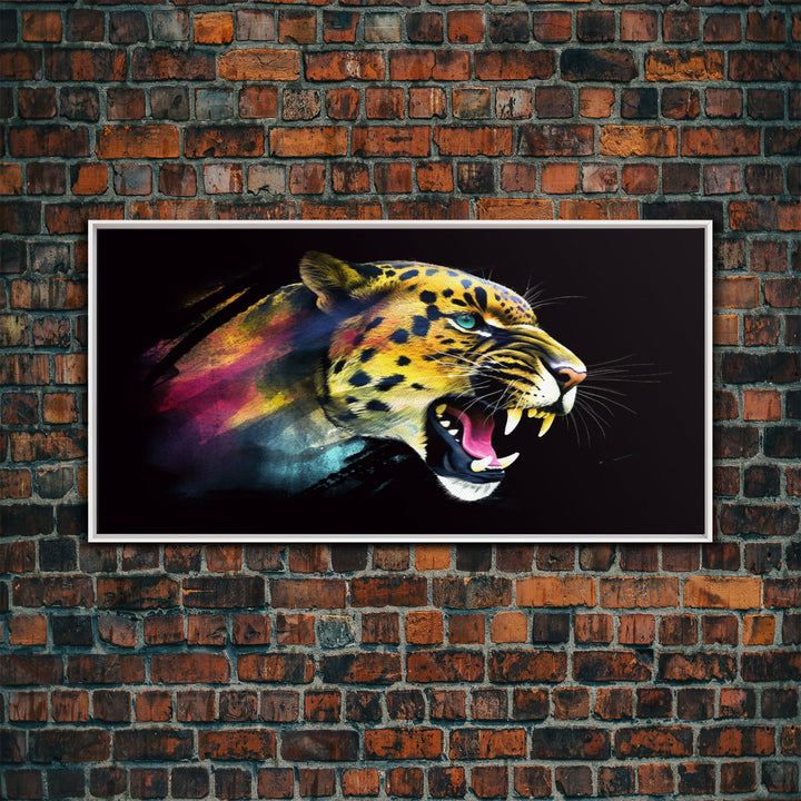 Leopard Wall Decor, Animal Wall Art, Abstract Wall Art, Nature Wall Decor, Panoramic Wall Decor, Canvas Print, Wall Art, Framed Canvas Art