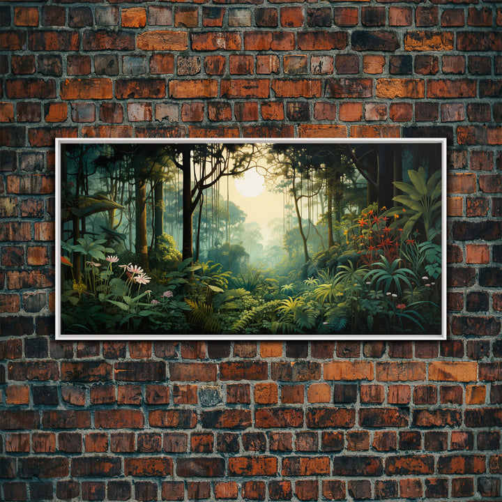 Forest Wall Art, Trees Wall Print, Jungle Wall Art, Panoramic Art, Wall Art, Canvas Art, Landscape Art, Dorm Room Art, Office Decor, Prints