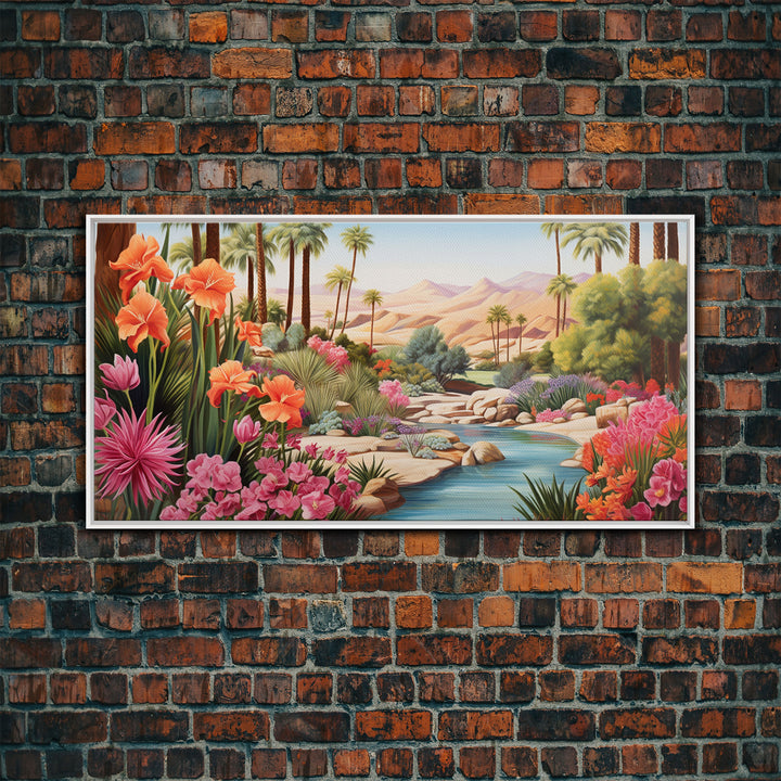 Summer Art, Desert Landscape Wall Art, Mountains Wall Print, Palm Trees Art, Panoramic Art, Wall Art, Canvas Art, Landscape Art, Office Art