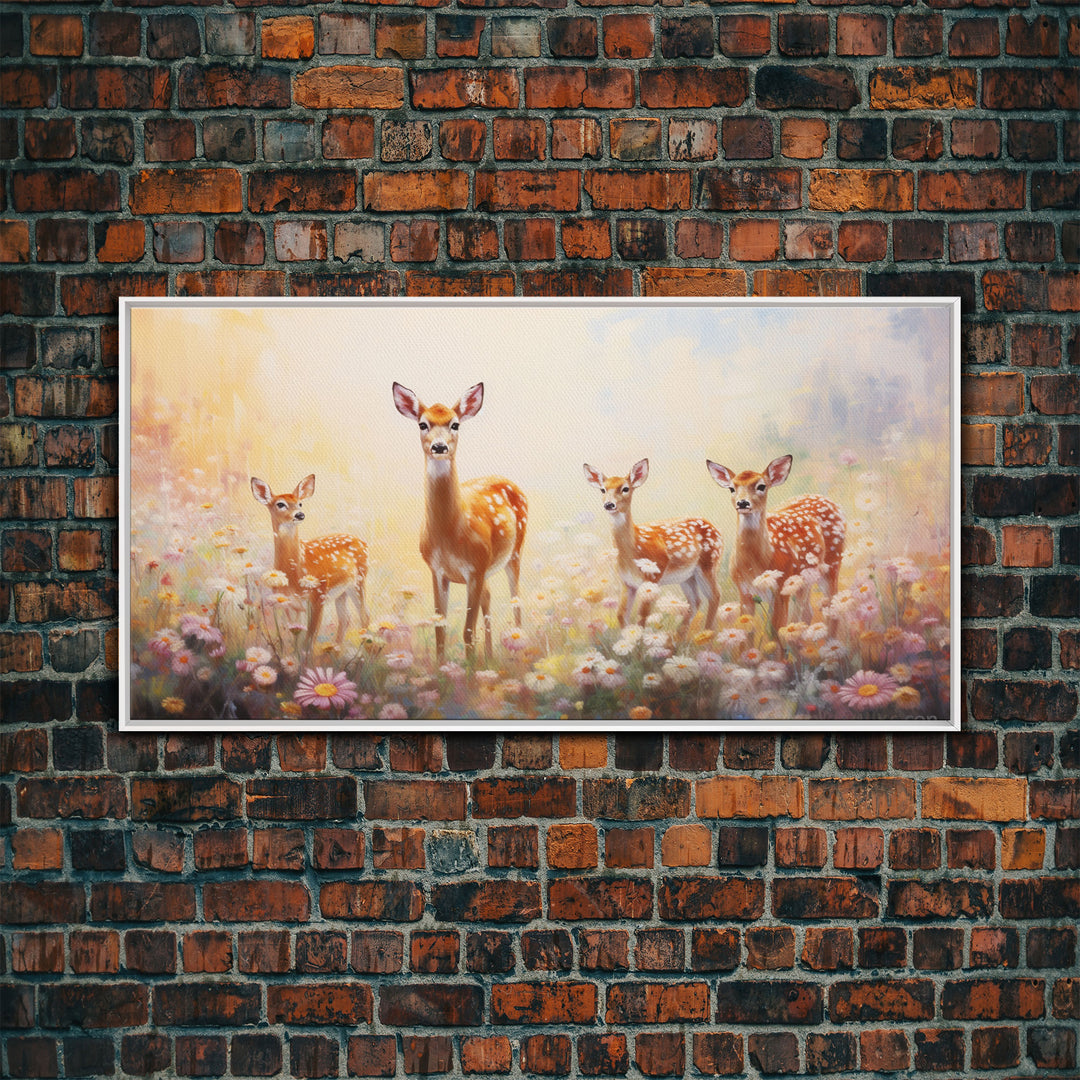 Deer Wall Art, Deer Art Print, Animal Wall Art, Panoramic Art, Wall Art, Canvas Art, Landscape Art, Southern Wall Art, Farmhouse Wall Decor