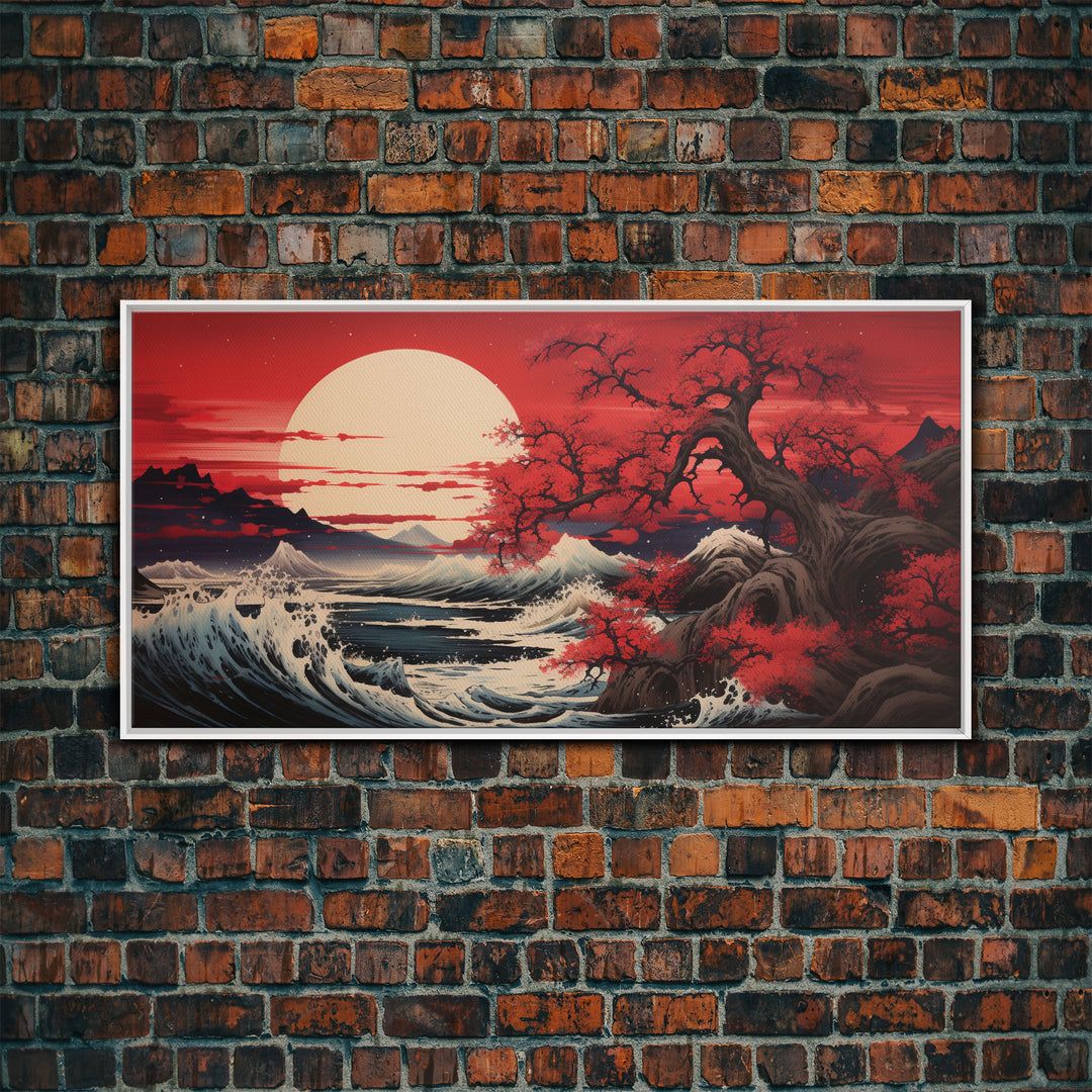 Sun Art, Japanese Wall Art, Japanese Landscape, Panoramic Art, Wall Art, Canvas Art, Landscape Art, Bedroom Prints, Entryway Prints, Office