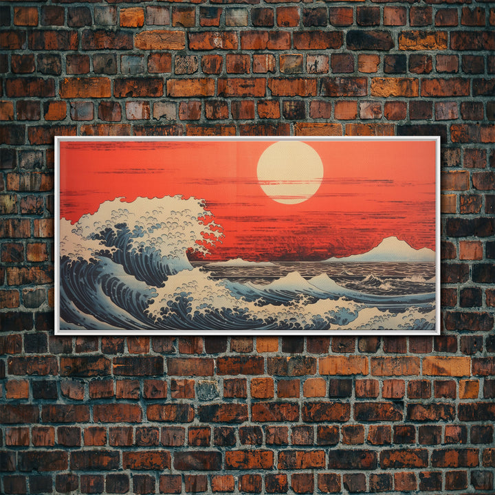 Sunset Print, Ocean Wave Wall Art, Seascape Art, Wave Wall Art, Panoramic Art, Wall Art, Canvas Art, Landscape Art, Southern Wall Art, Print