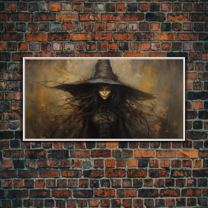 The Witch, Framed Canvas Print, Halloween Decor, Witch Painting, Horror Prints, Goth Art, Witchy Decor, Halloween Wall Art