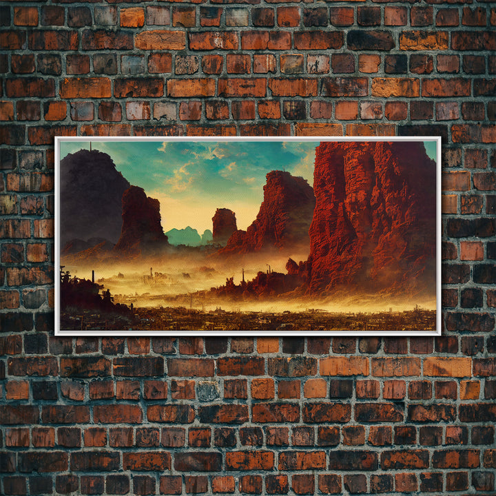 Post Apocalyptic Desert Hellscape, ready to hang canvas print wall art, framed canvas wall art, mancave wall art