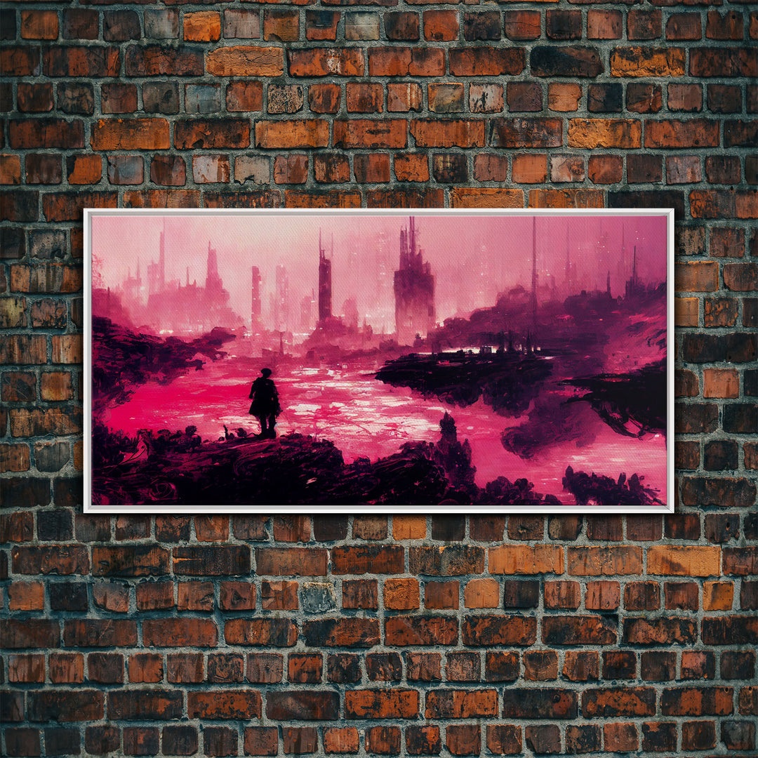 Surreal Dystopian Cyberpunk Art, ready to hang canvas print, framed art