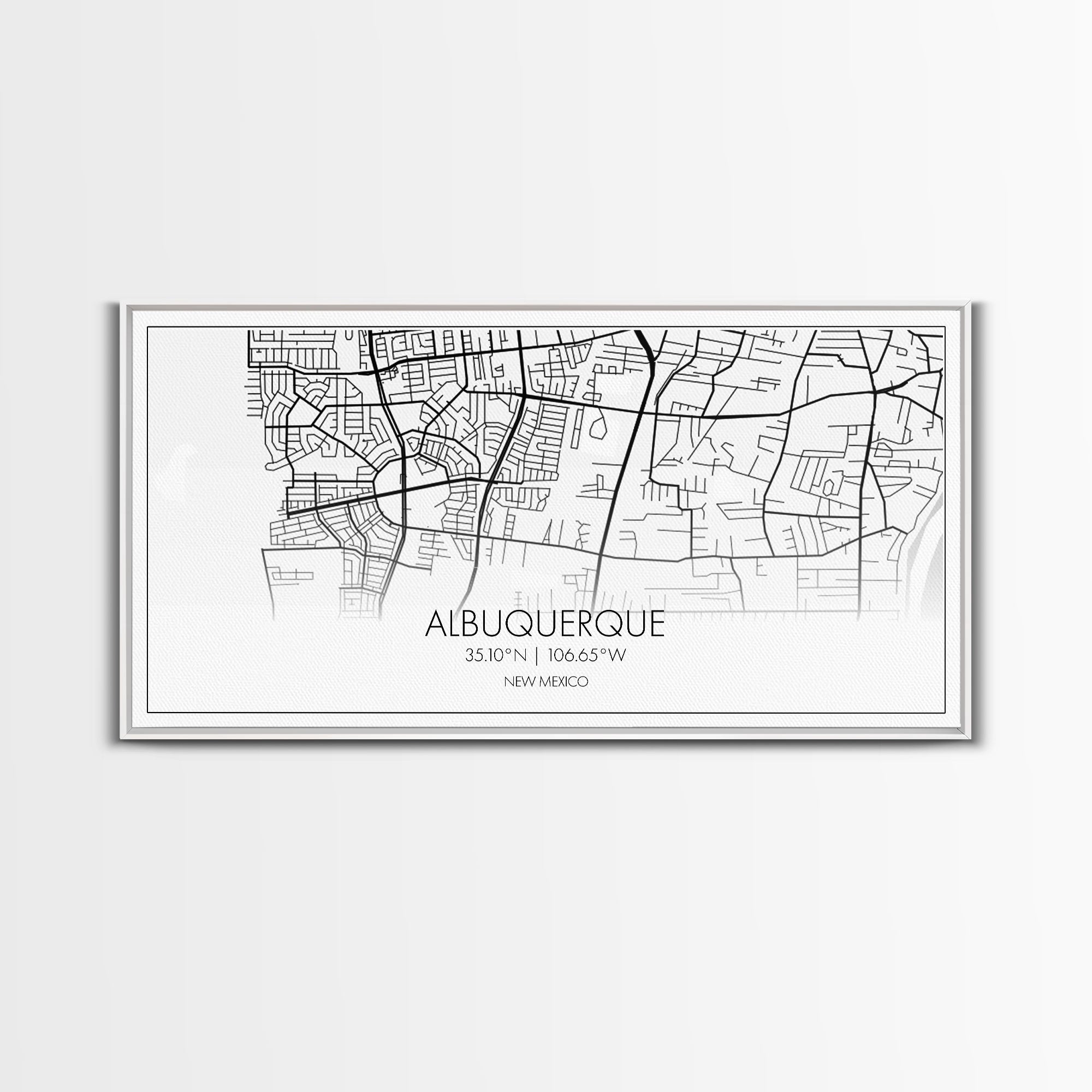 Albuquerque Street Map, New Mexico Map, Map Print, Modern Art, Wall Art, Canvas Print, City Maps, Office Gift, Prints, Above Bed Décor