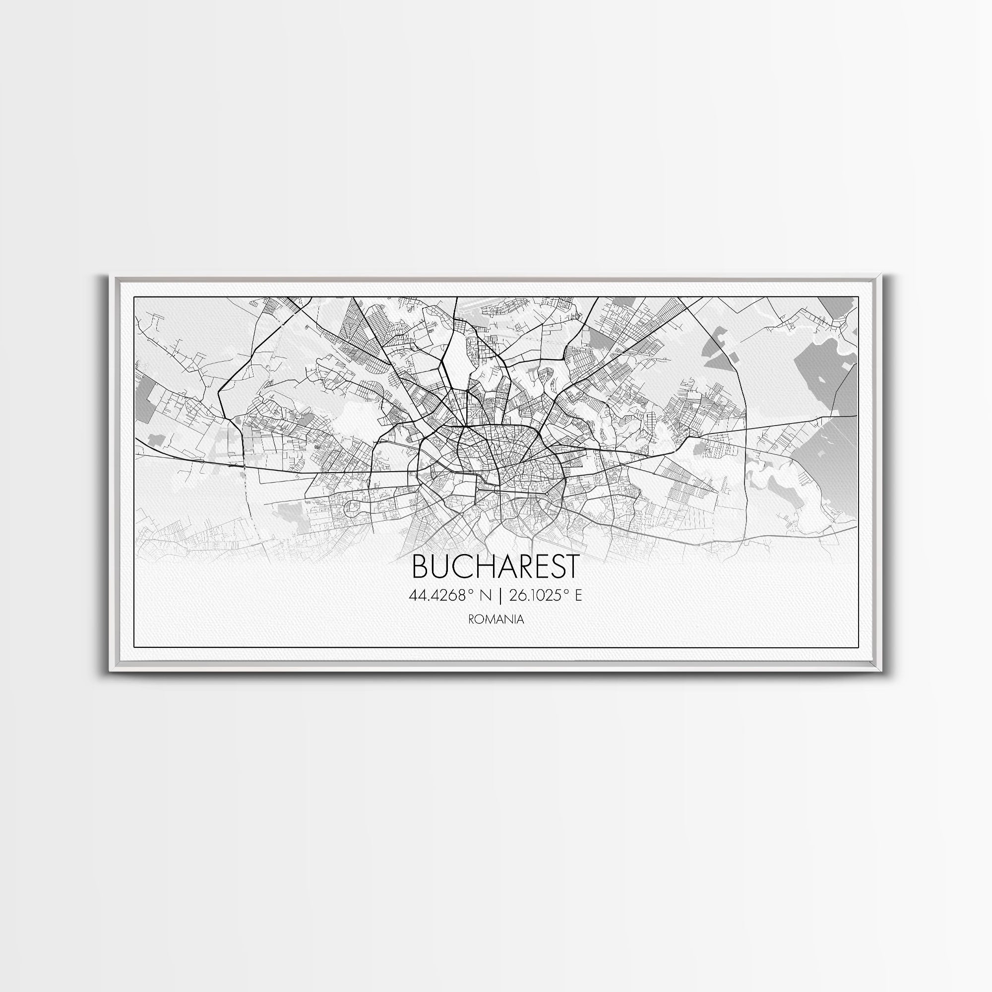 Bucharest Street Map, Romania Map, Map Print, Modern Art, Wall Art, Canvas Art, Trendy Room Décor, Thank You Gift, Wall Décor Bedroom