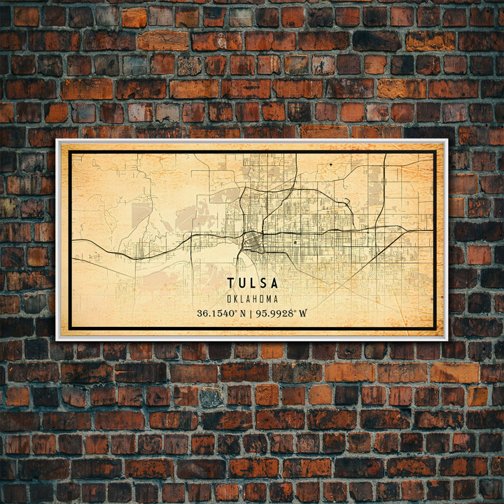 Tulsa Map Art - Oklahoma - Custom Tulsa City Streets Map Print -  University of Tulsa - Home Office Decor Tulsa Map Decor Oklahoma Wall Art