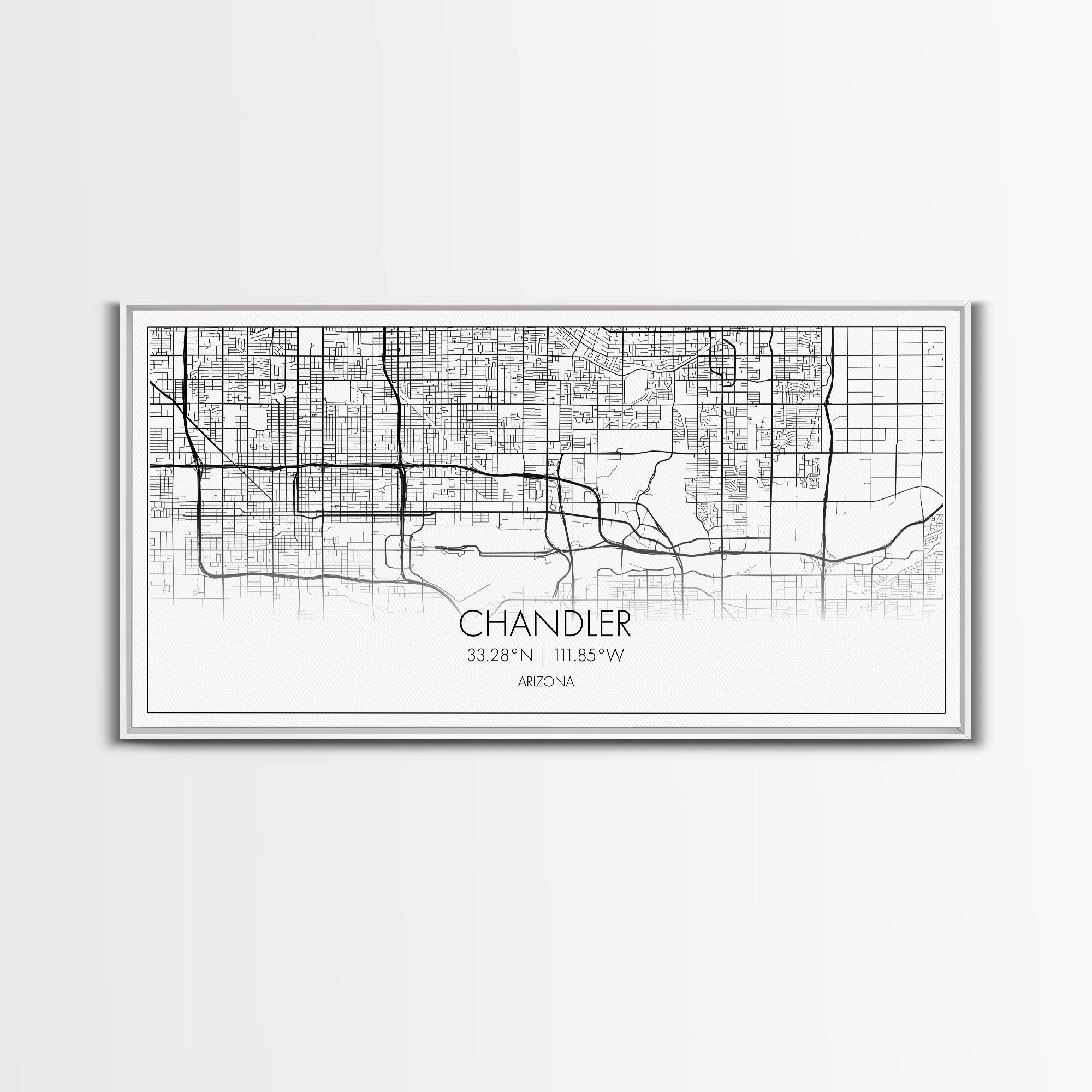 Chandler Street Map, Arizona Map, Map Print, Modern Art, Wall Art, Canvas Art, Office Décor, Prints Wall Art, Farmhouse Prints, Room Décor