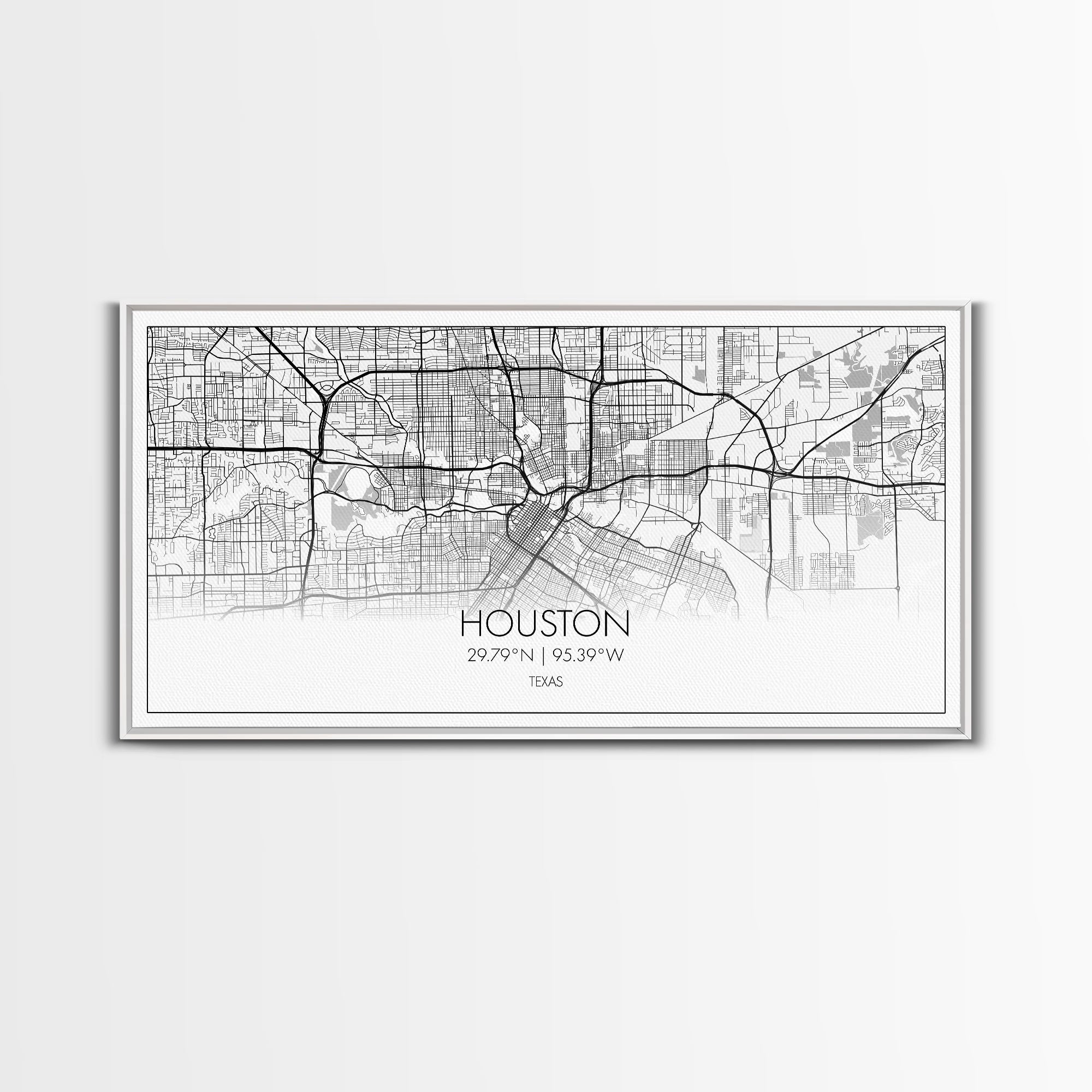 Houston City Map, Texas Map, Map Art, Modern Art, Wall Art, Canvas Art, Western Wall Art, Country Décor, Texas Wall Art, Anniversary Gift