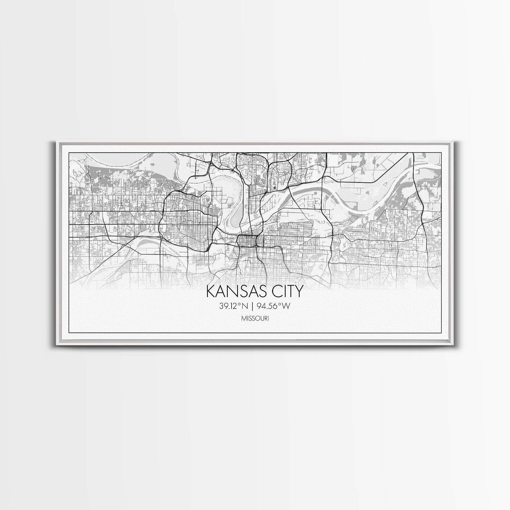 Kansas City Map, Missouri Map, Map Art, Modern Art, Wall Art, Canvas Art, Country Wall Art, Farmhouse Wall Décor, Gift For Couples, Room Art