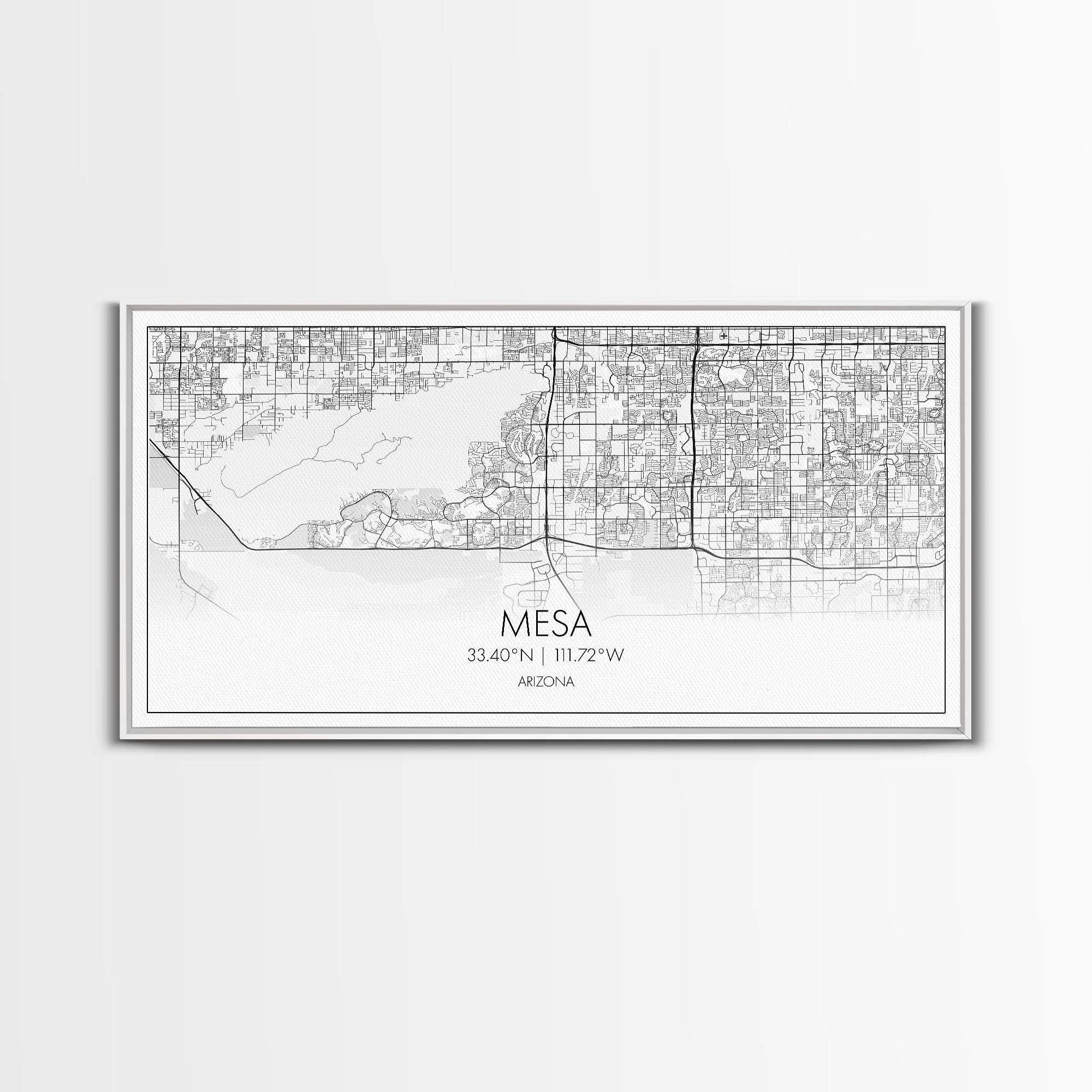 Mesa City Map, Arizona Map, Map Art, Minimalist Wall Art, Wall Art, Canvas Art, Unique Wall Décor, Farmhouse Art, Book Reader Gift, Room Art