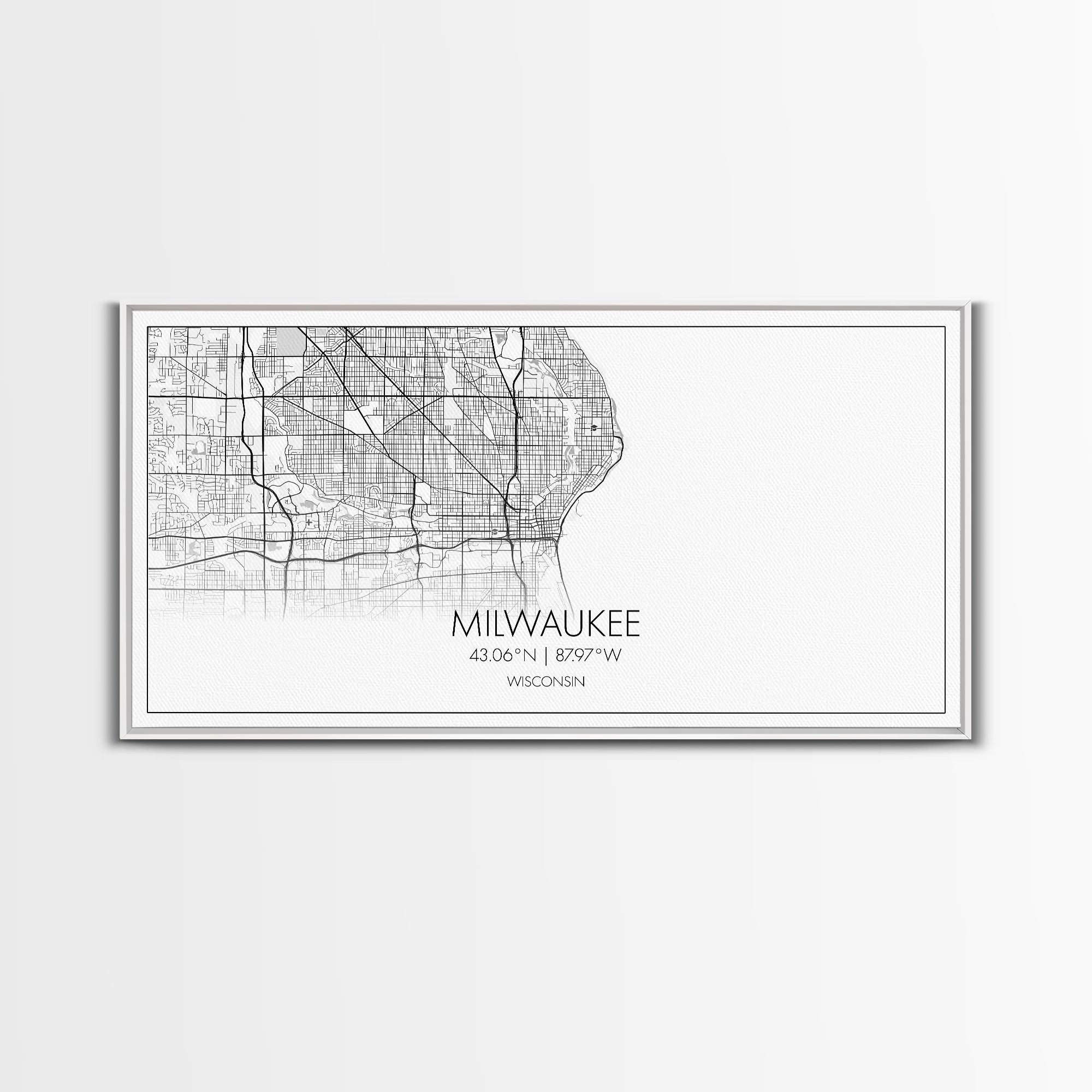 Milwaukee City Map, Wisconsin Map, Map Art, Minimalist Wall Art, Wall Art, Canvas Art, Country Home Art, Girl Room Décor, College Décor