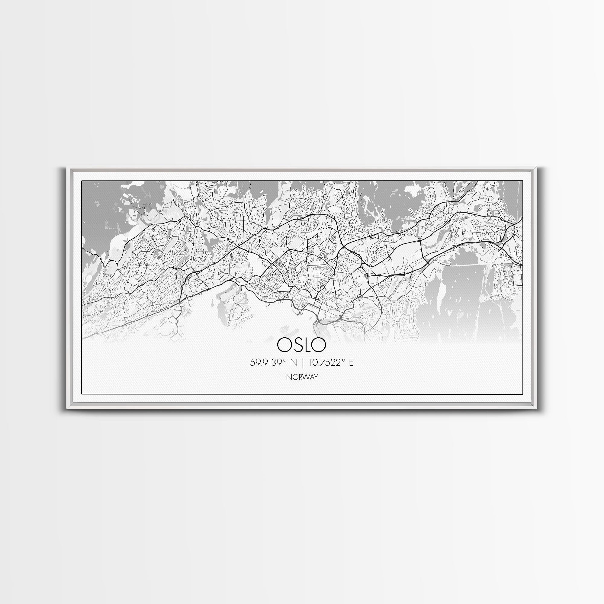 Oslo City Map, Norway Art, Map Print, Minimalist Wall Art, Wall Art, Canvas Art, Travel Wall Art, Hiking Gift, European Wall Art, Office Art