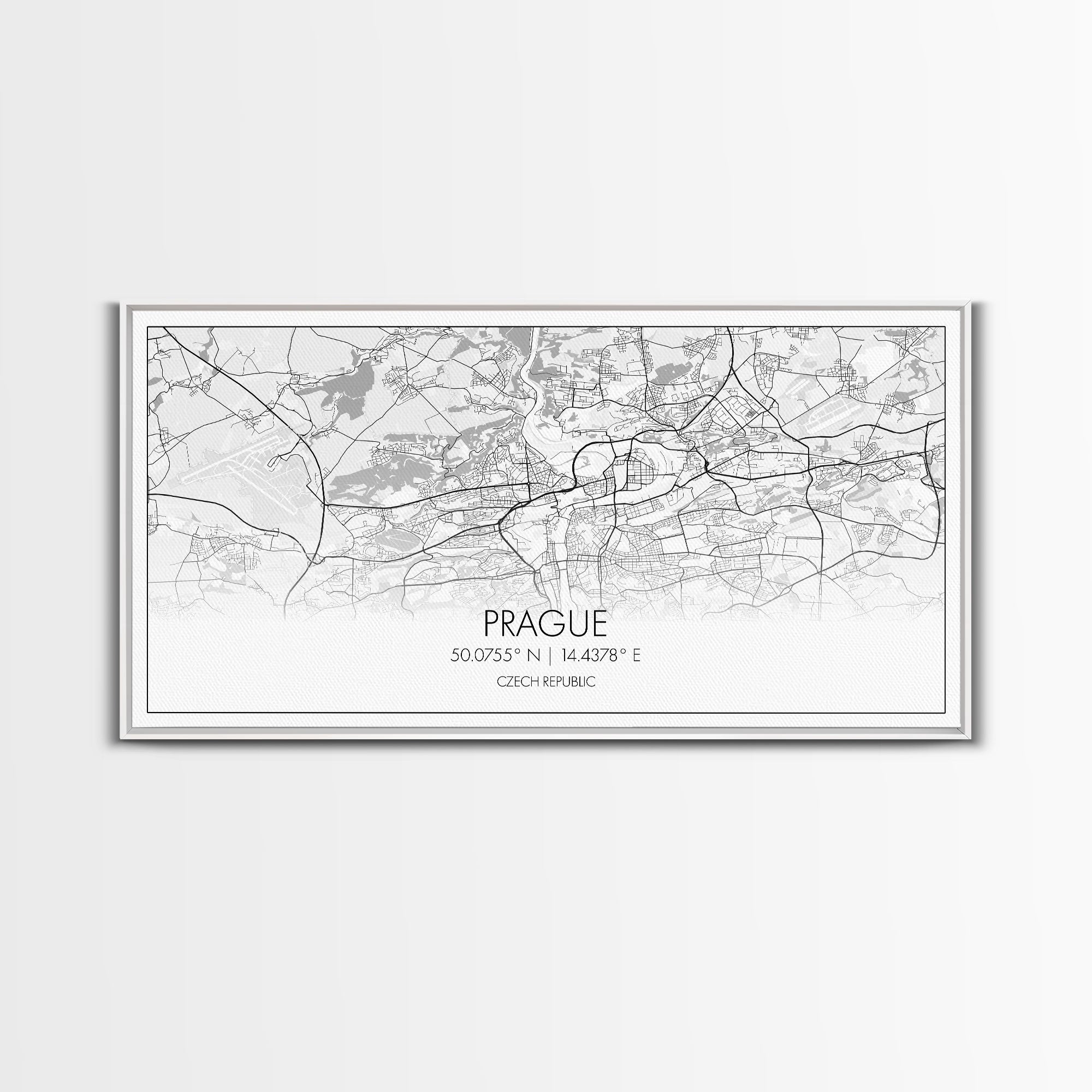 Prague City Map, Czech Republic Art, Map Print, Minimalist Wall Art, Wall Art, Canvas Art, First Home Gift, Indie Room Décor, Military Décor