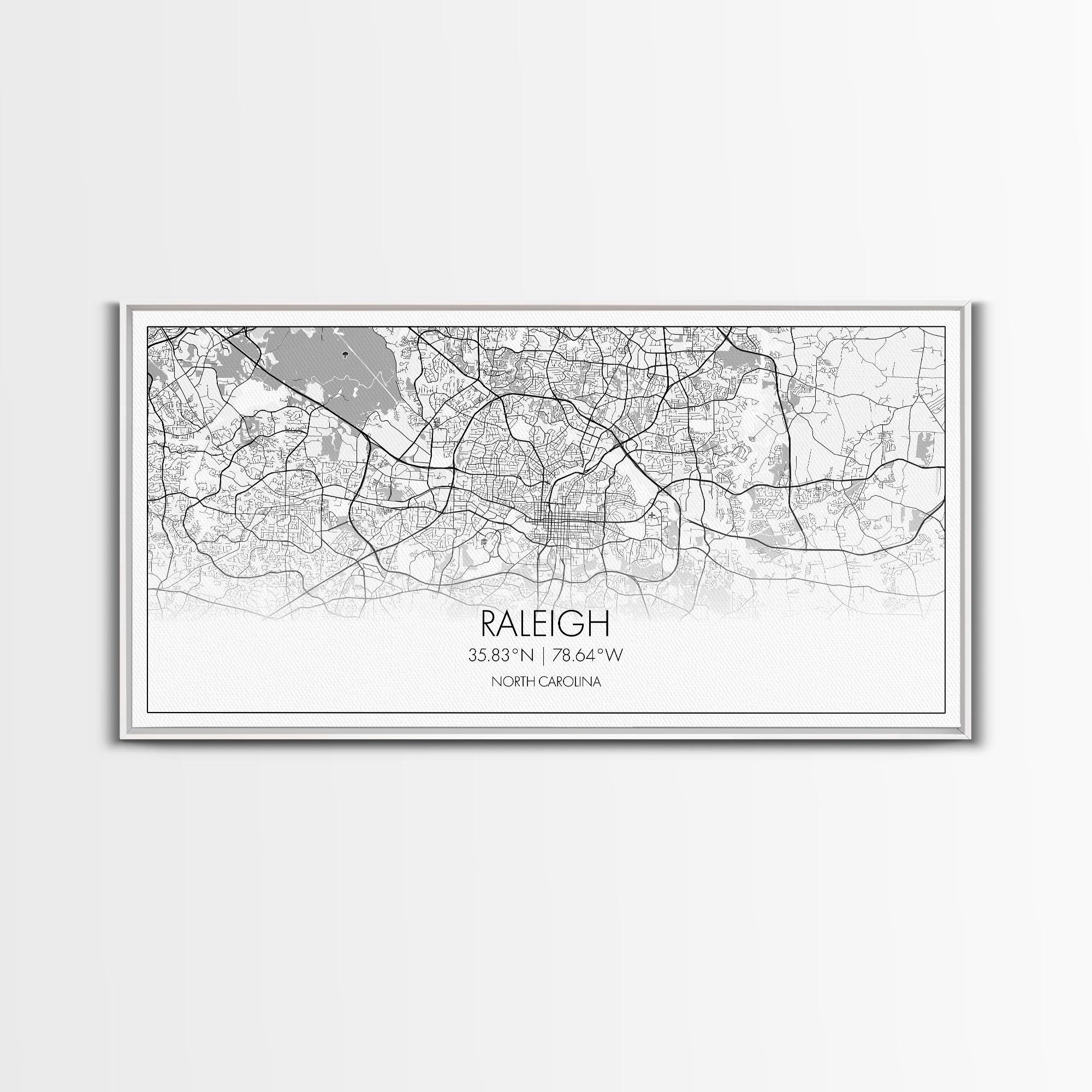 Raleigh City Map, North Carolina Art, Map Print, Minimalist Wall Art, Wall Art, Canvas Art, Gift For Couple, Man Cave Wall Art, Rustic Art