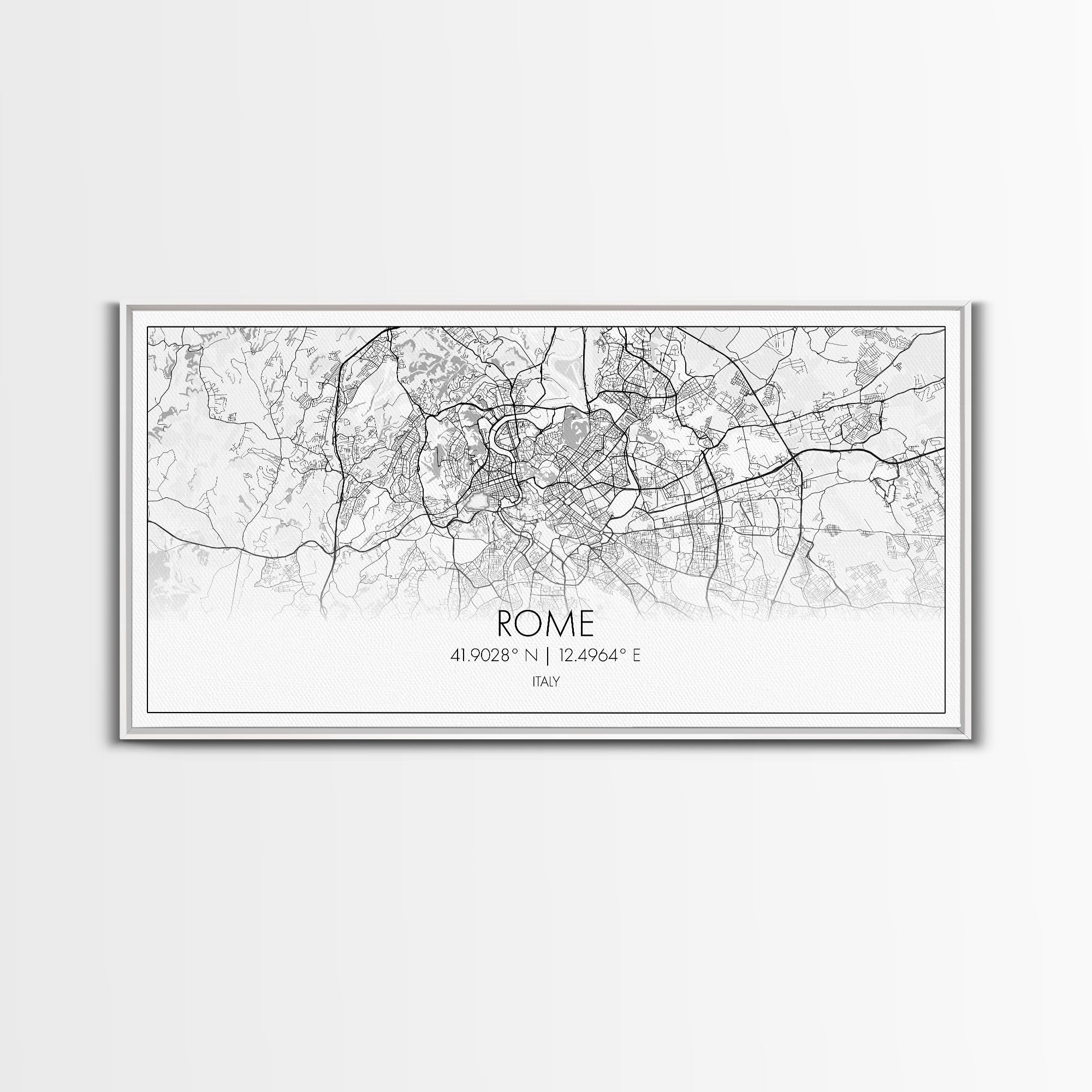 Rome City Map, Italy Art, Map Print, Minimalist Wall Art, Wall Art, Canvas Art, European Wall Art, New Home Gift, Landscape Wall Art, Prints