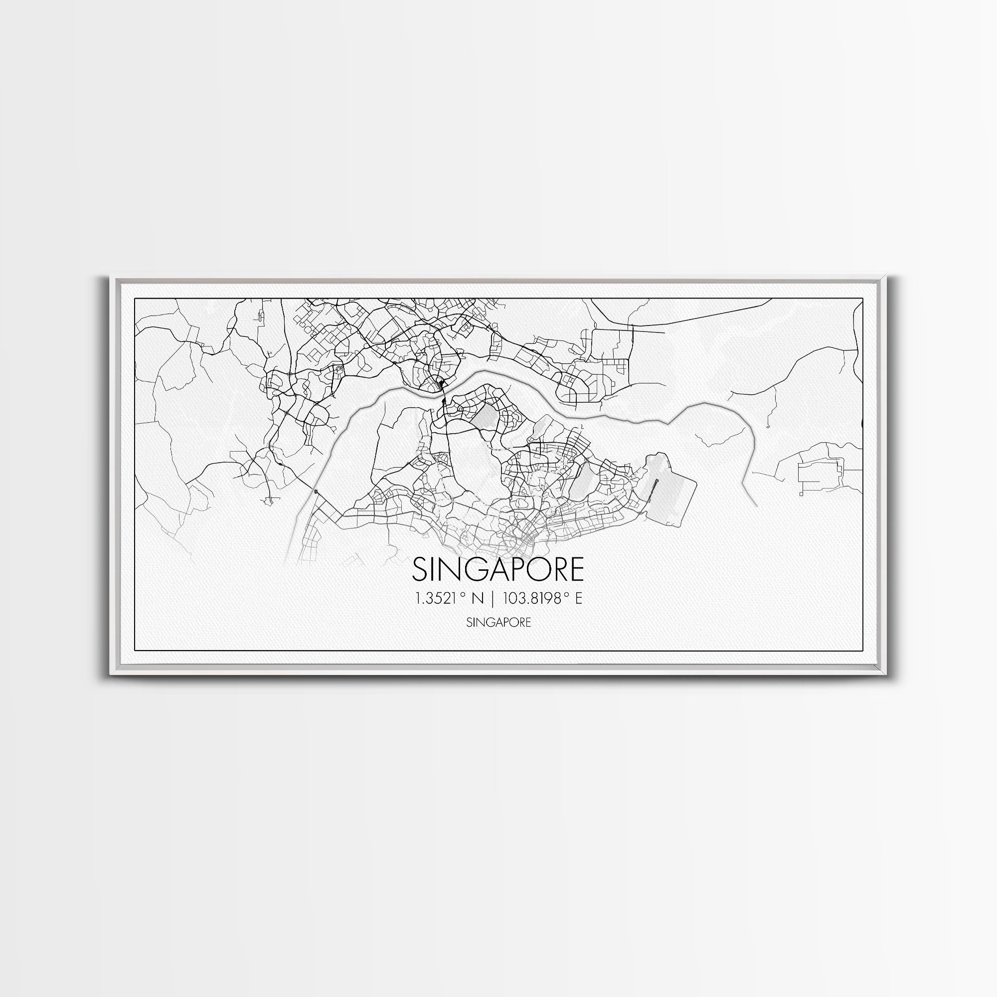 Singapore City Map, Singapore Art, Map Print, Modern Wall Art, Wall Art, Canvas Art, Asian Wall Art, Home Décor Prints, Over Bed Wall Décor