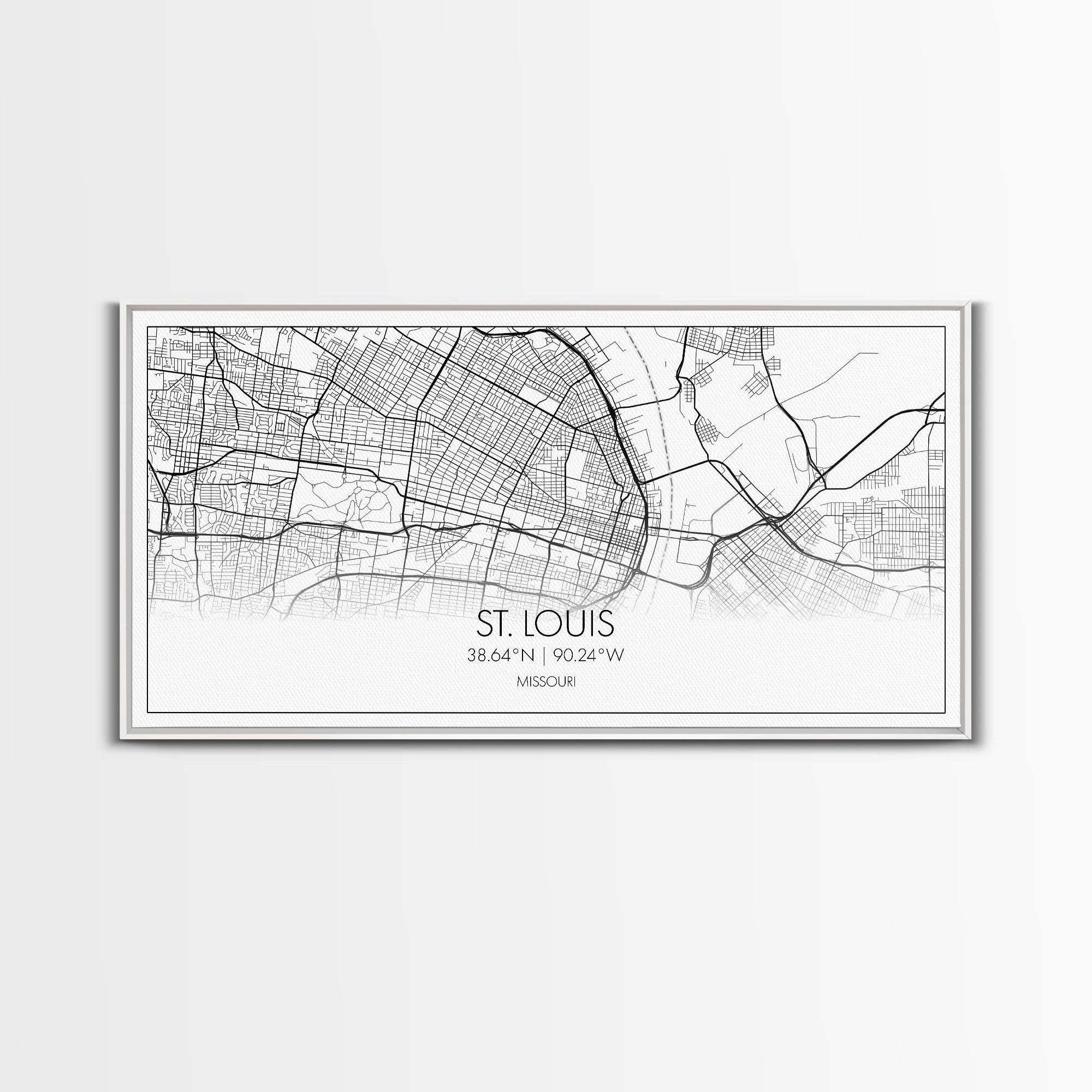 St Louis City Map, Missouri Art, Map Print, Modern Wall Art, Wall Art, Canvas Art, Home Décor Prints, Above Bed Art, Congratulations Gift