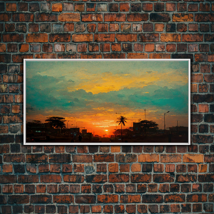 Cloudy sunset canvas print, sunset art, California Highway art, living room wall art, guest room wall art