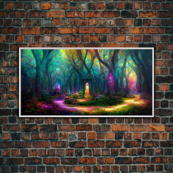 Beautiful Fantasy wall art, canvas print, magical forest, fantasy landscape art, ready to hang wall art